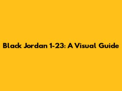 Black Jordan 1-23: A Visual Guide